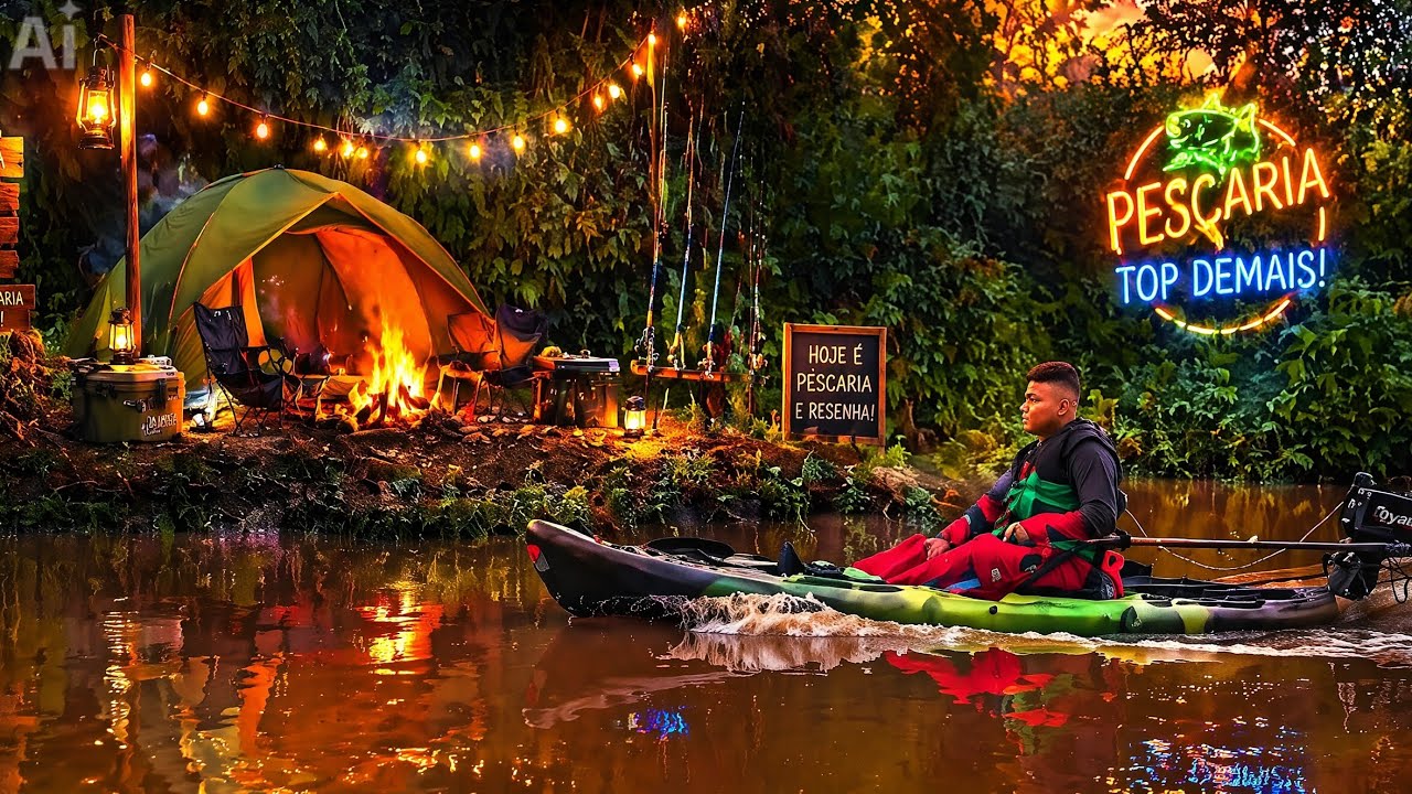 🏕️🏕️Acampando e pescando no rio Urupá com os parceiros 🎣🎣🔝🔝