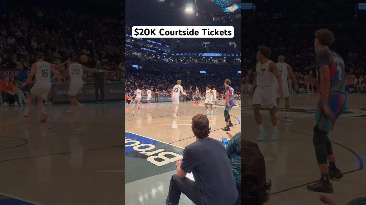 This is what the $20k Courtside Crown Club ticket is like at Barclays Center #sports #food #vip
