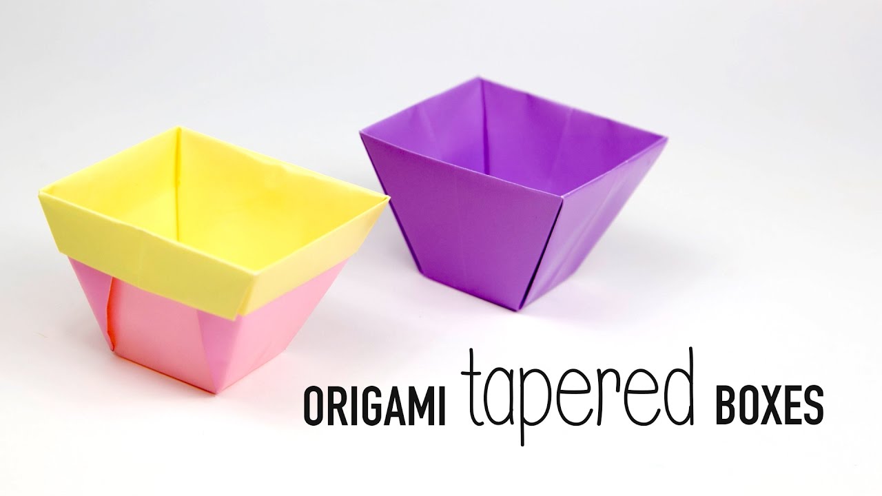 Tapered Origami Box / Origami Flower Pot - Paper Kawaii