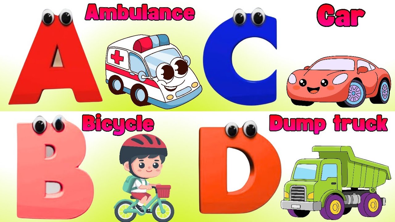 Vehicles Alphabet Song for kids | Vehicle ABC Song | Phonics for Kids | Alphabet Letters, Baby