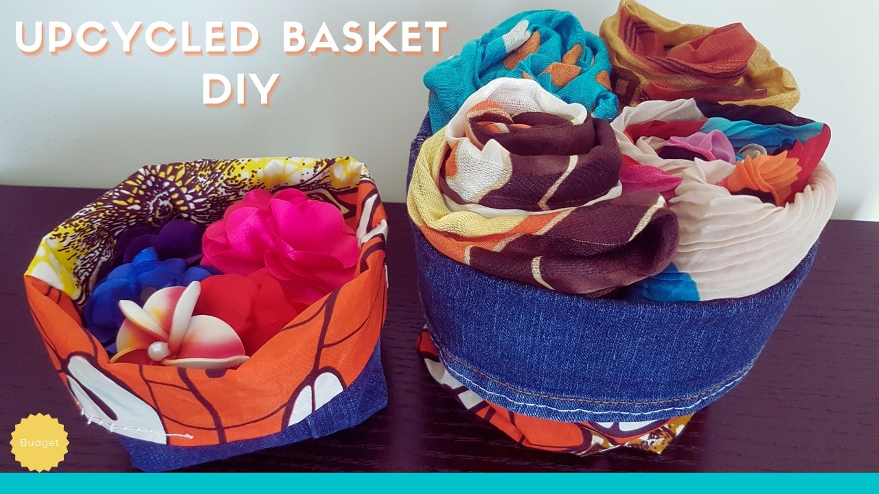 DIY Reversible Jeans Baskets | Upcycled Storage & Décor