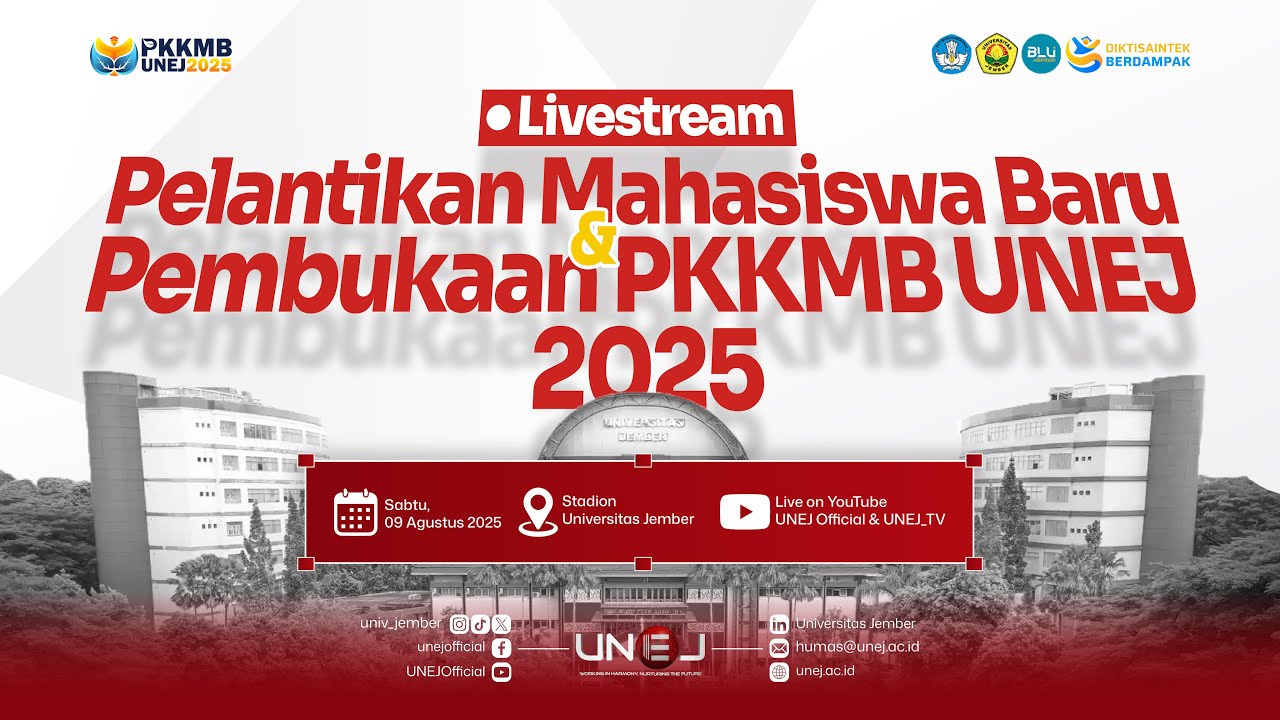 Upacara Pelantikan Mahasiswa Baru Universitas Jember Tahun 2025