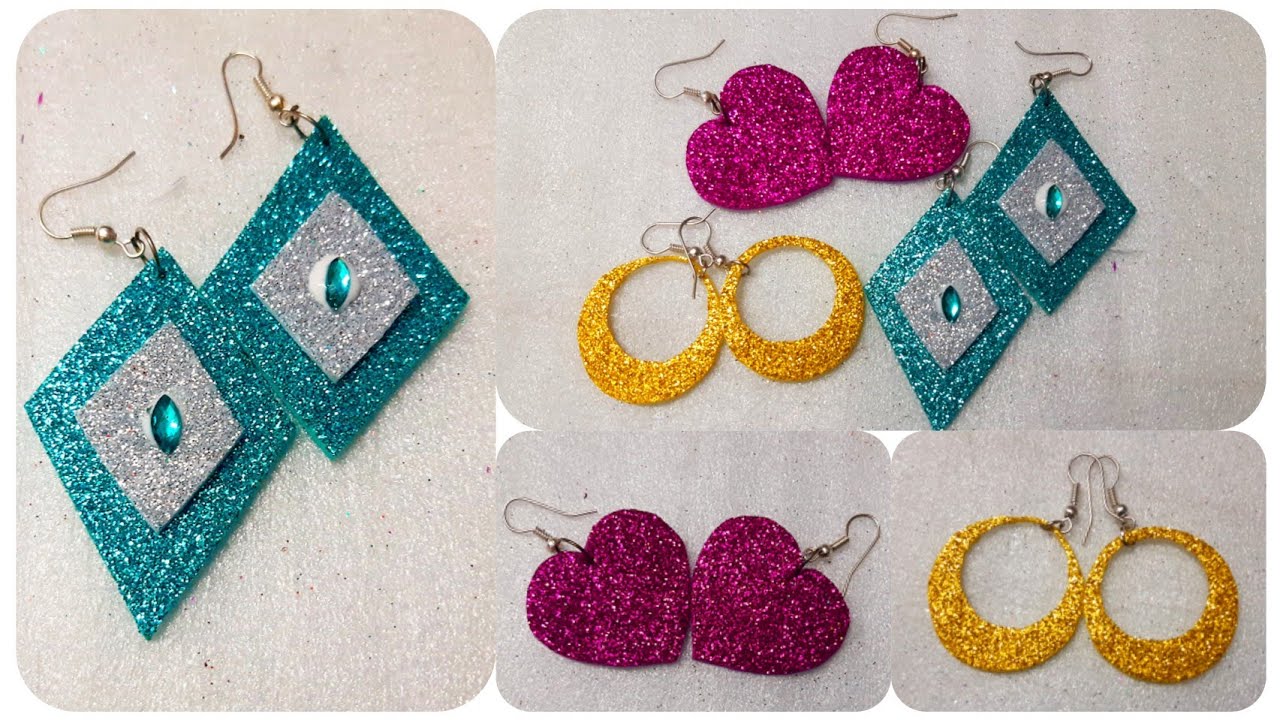 DIY 3 Easy Foam Sheet Earrings Making Ideas