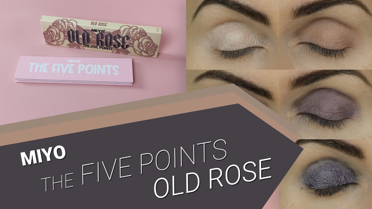 MIYO The Five Points Old Rose eyeshadow palette - all swatches on eyelids 😊
