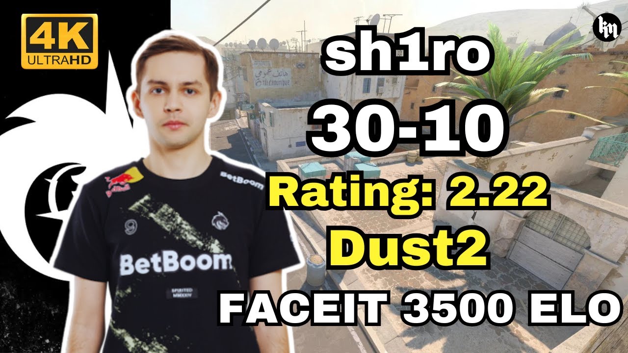 sh1ro (30-10) rating 2.22 (Dust2) | FACEIT avg elo 3500 | Feb 19, 2025 | CS2 POV/DEMO