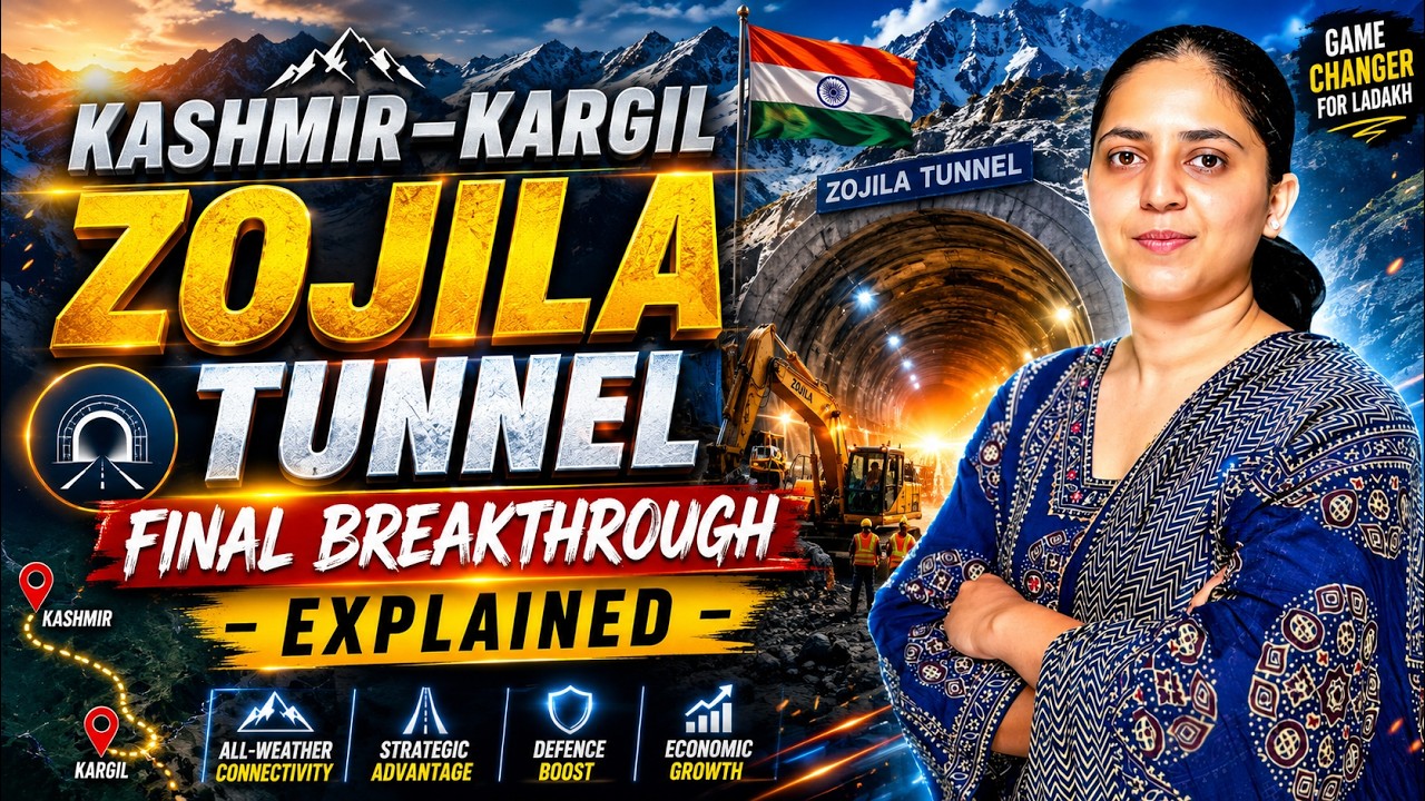 India&rsquo;s Strategic Zojila Tunnel Nears Completion | Explained | UPSC Current Affairs 2026