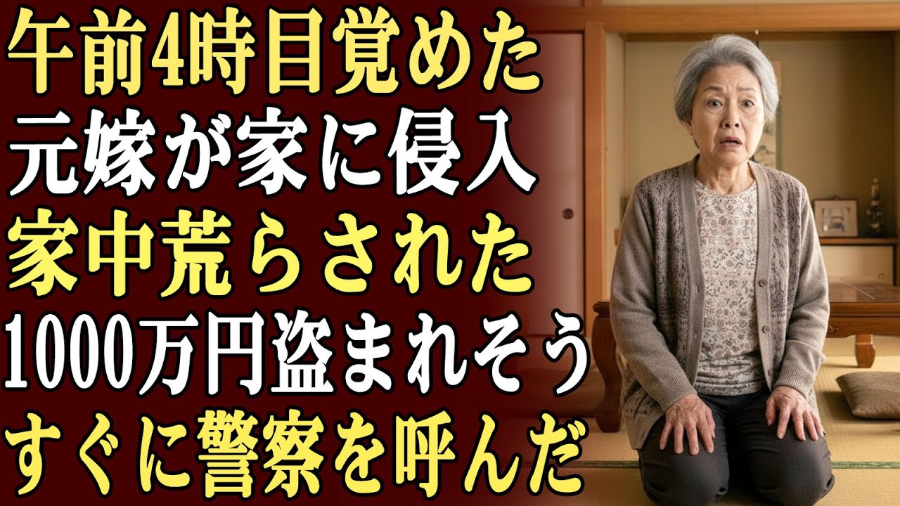 私は午前4時に目を覚ましたとき、元嫁が家に侵入し、1000万円と貴重な思い出の品を持ち去ろうと家中を荒らしているのを発見した…すぐに警察に通報した！