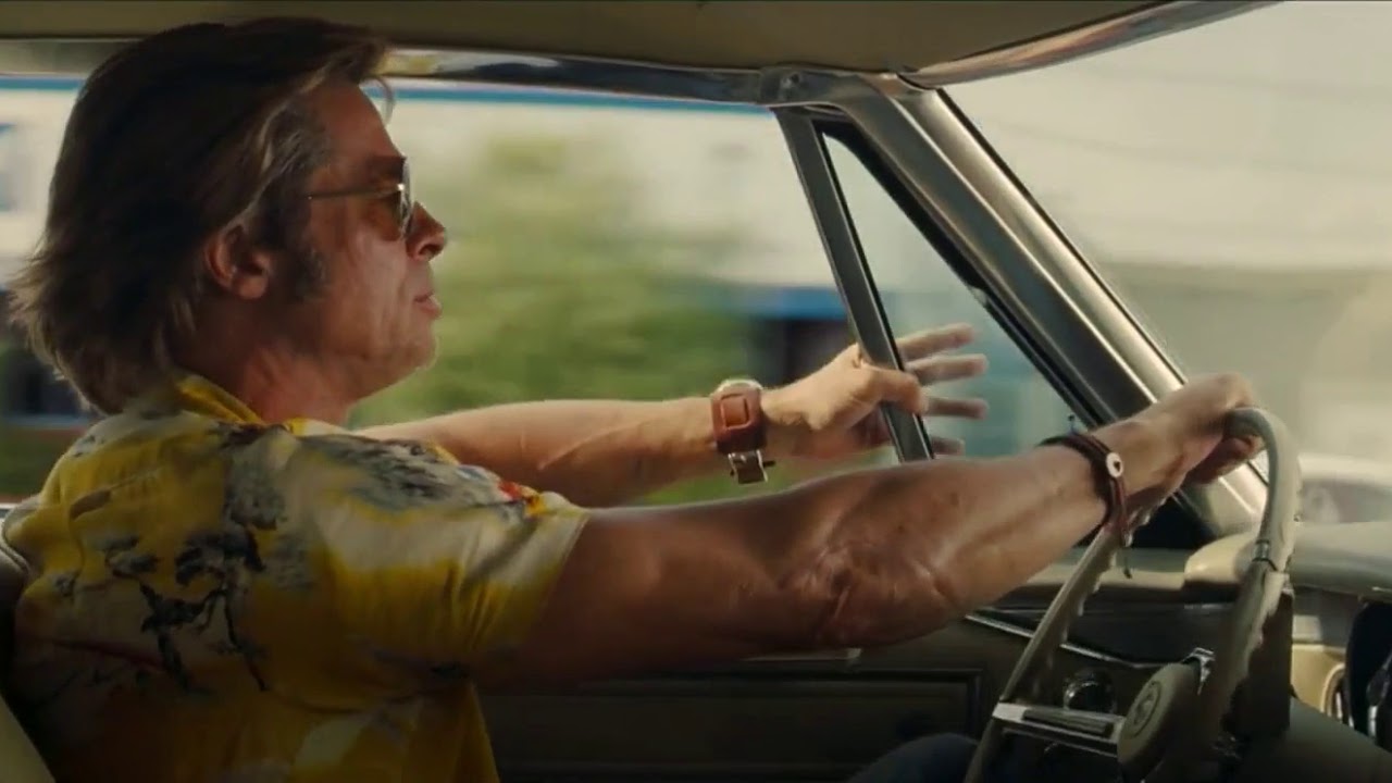 once upon a time in hollywood brad pitt driving scene