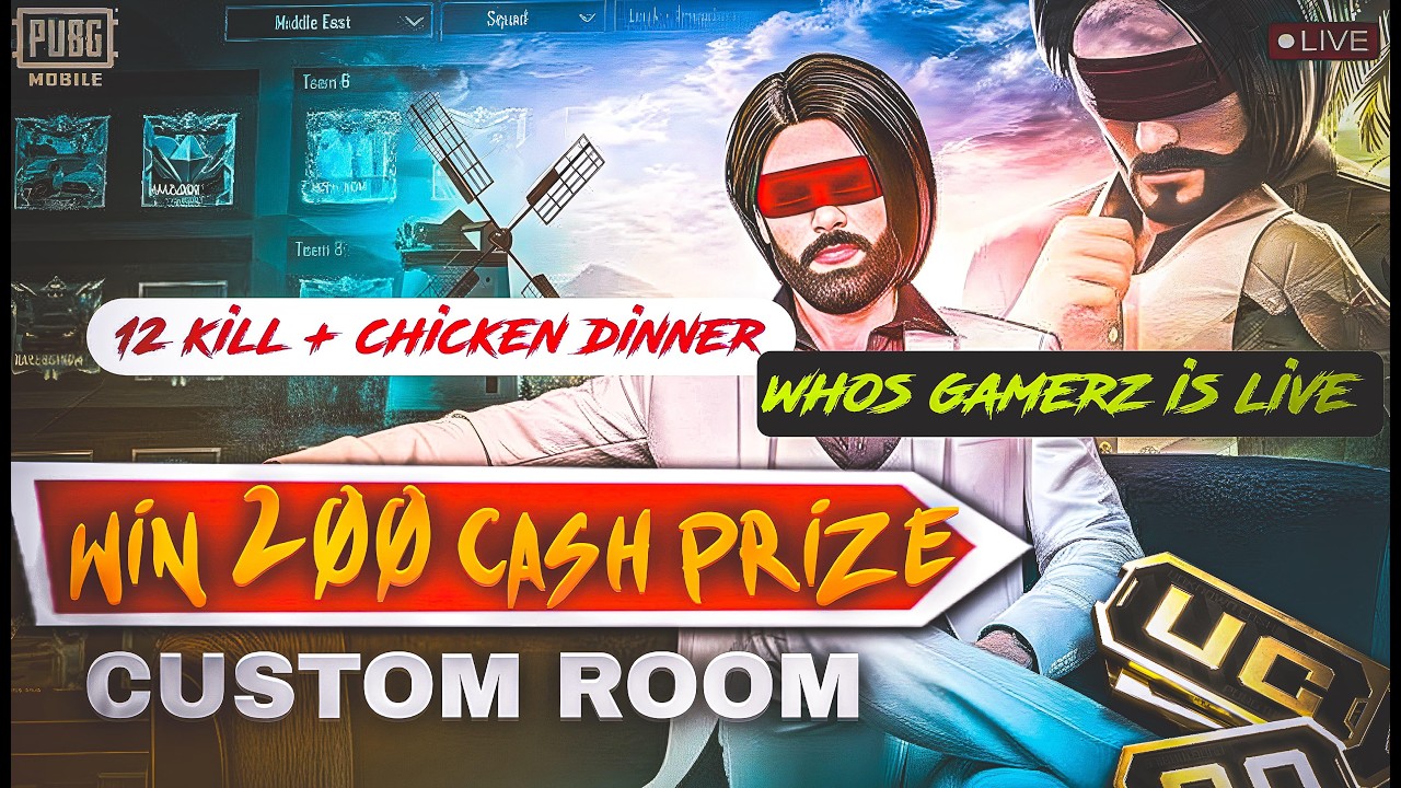 PUBG MOBILE LIVE 🔴| CUSTOM ROOM | 12 KILL🔥 WITH CHICKEN DINNER 🍗| WIN 200 CASH | 60 UC | CUSTOM ROOM