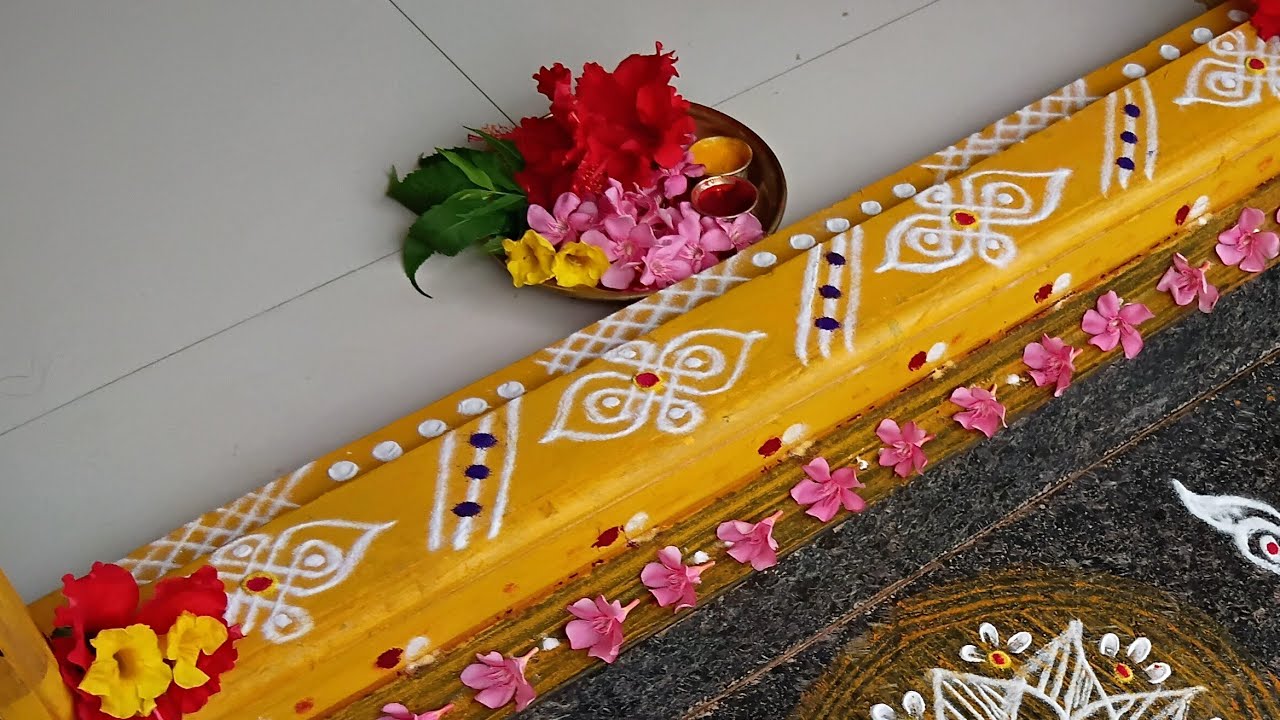 శ్రావణమాసం స్పెషల్ గడప ముగ్గు🌺|| చాలా ఈజీగా సింపుల్ గా డోర్ స్టెప్ ముగ్గు ||Gadapa Melekala Muggu||👍