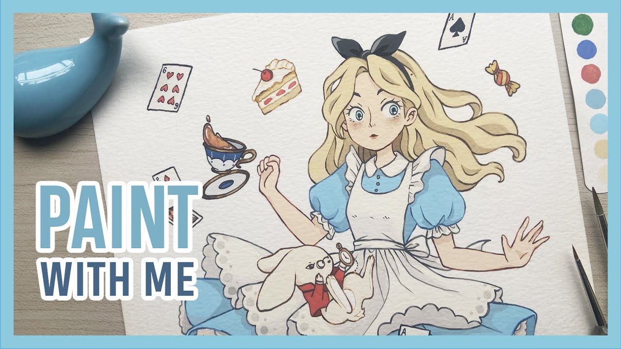 🐇 Painting characters of Alice in Wonderland with Himi gouache // by Meeco