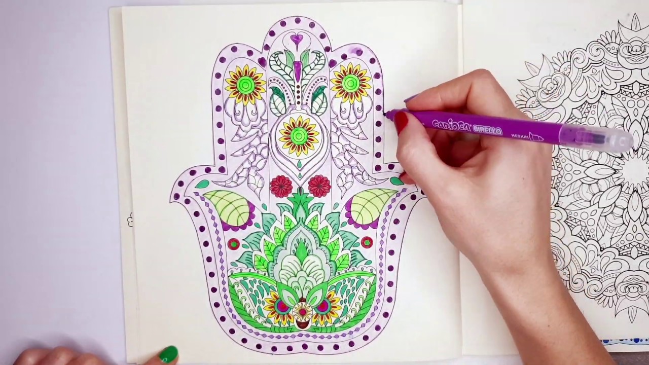 Hamsa Hand Coloring | Hand of Fatima | Piano music