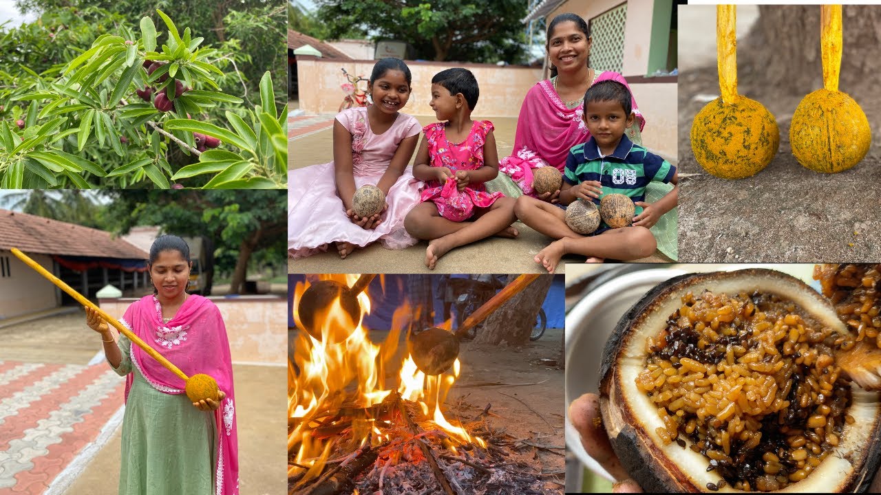 Aadi 1 Thengai Suduthal | Coconut Baking | ஆடிப்பண்டிகை தேங்காய் சுடுதல் | Thalai Aadi festival