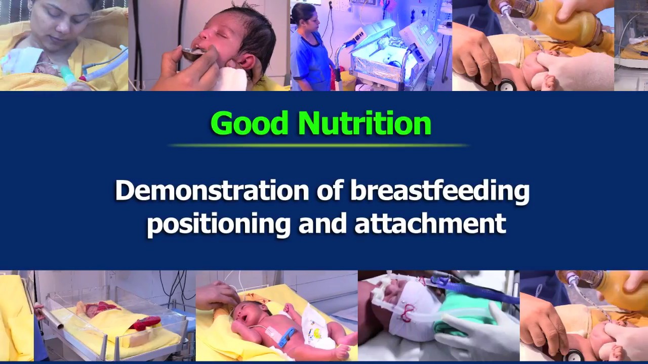 Demonstration of breastfeeding  positioning and attachment