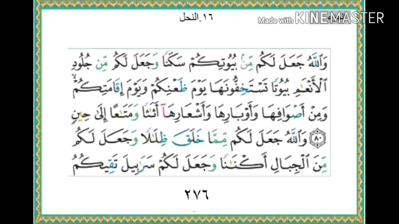 سورة النحل - من آية ( ٨٠ ) إلى آية ( ٨٧ ) - للقارئ : ياسر الدوسري .