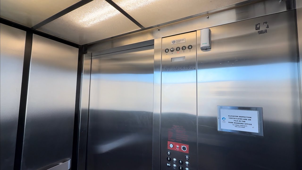 2008 ThyssenKrupp Hydraulic Elevator @ Campbell Parking Garage, Roanoke VA, USA.