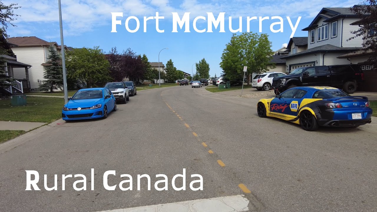 Walking Tour in Fort McMurray, Alberta, (Rural) Canada 🇨🇦. Rainbow Creek Drive 🌈