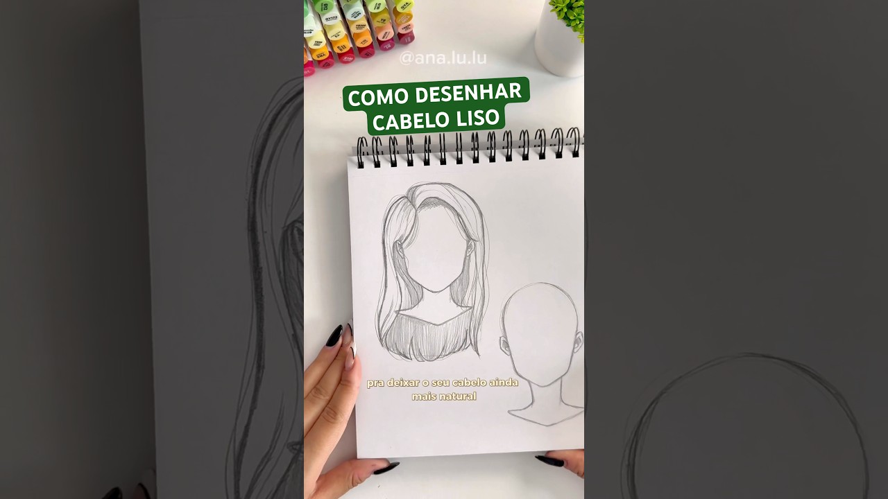 BORA APRENDER A FAZER CABELO! Comenta pra parte 2 💬#arte #desenho #tutorial #comodesenhar #cabelo