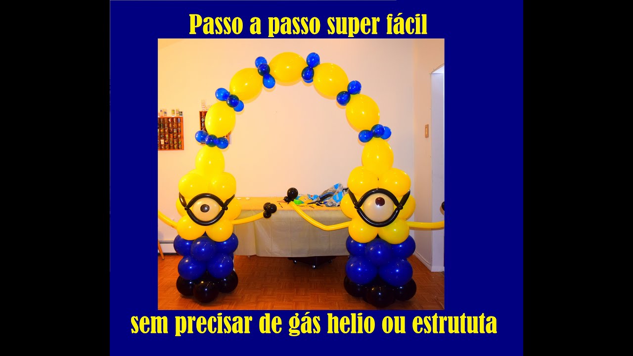 Como fazer uma decoração escultura com balões do tema do filme Meu Malvado Favorito Minions