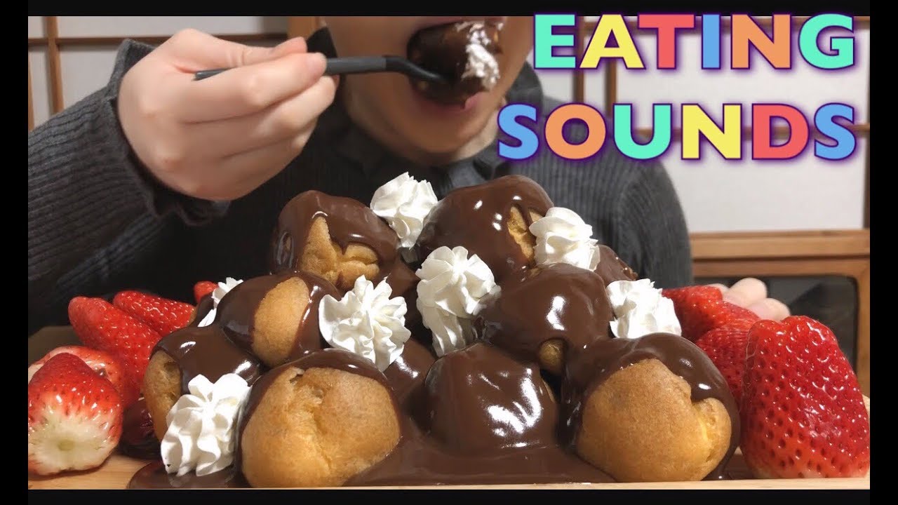 【EATING SOUNDS】プロフィットロール!!Profiterole!!