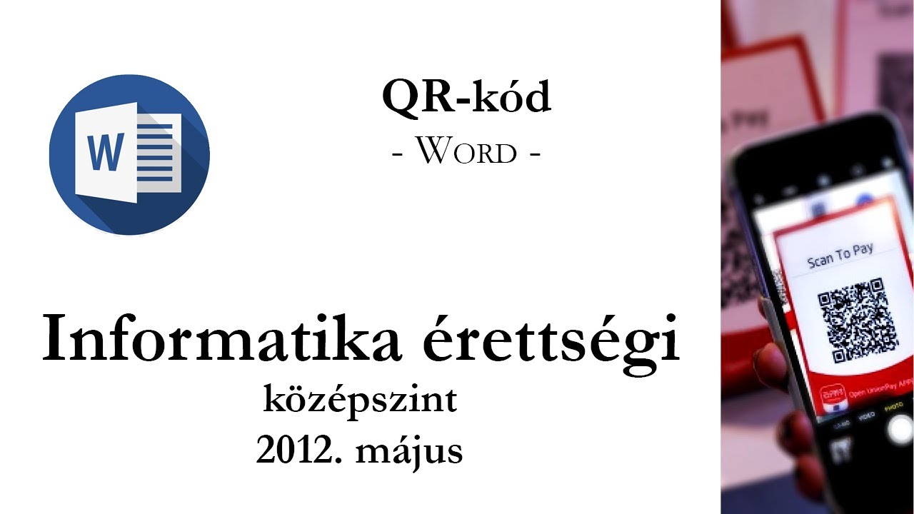 QR-kód - 2012. májusi középszintű informatika érettségi: szövegszerkesztés
