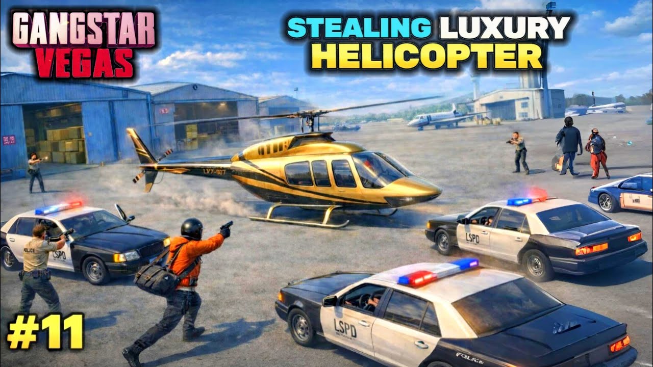STEALING LUXURY HELICOPTER | GANGESTER VEGAS GAMEPLAY #11