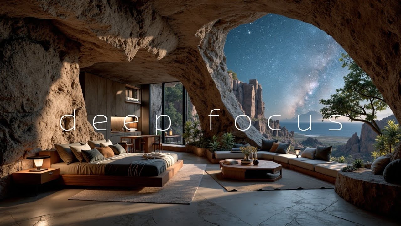 Chillout Work Beats for Deep Focus and Study - Serene Cave & Ocean Views