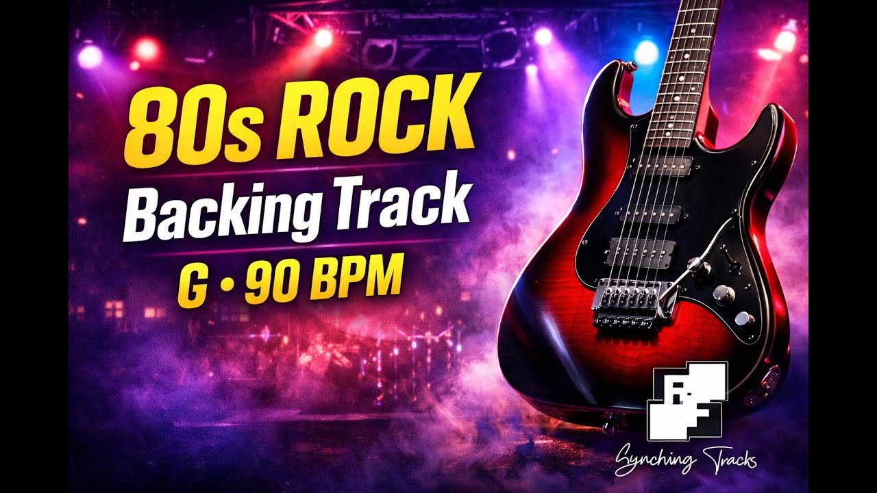 80s Style Rock Backing Track in G - 90 BPM | Guitar Jam Track