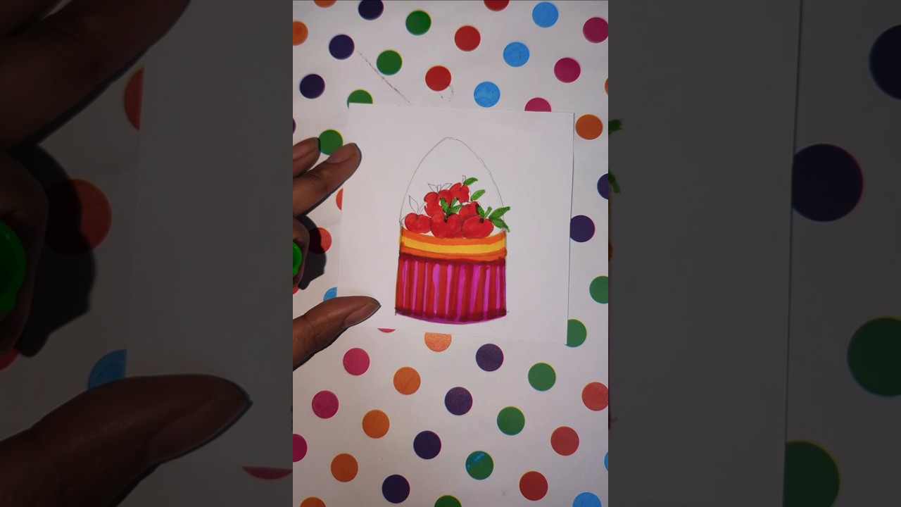 🍎🍏 Apple busket painting step by step 🎨🎨