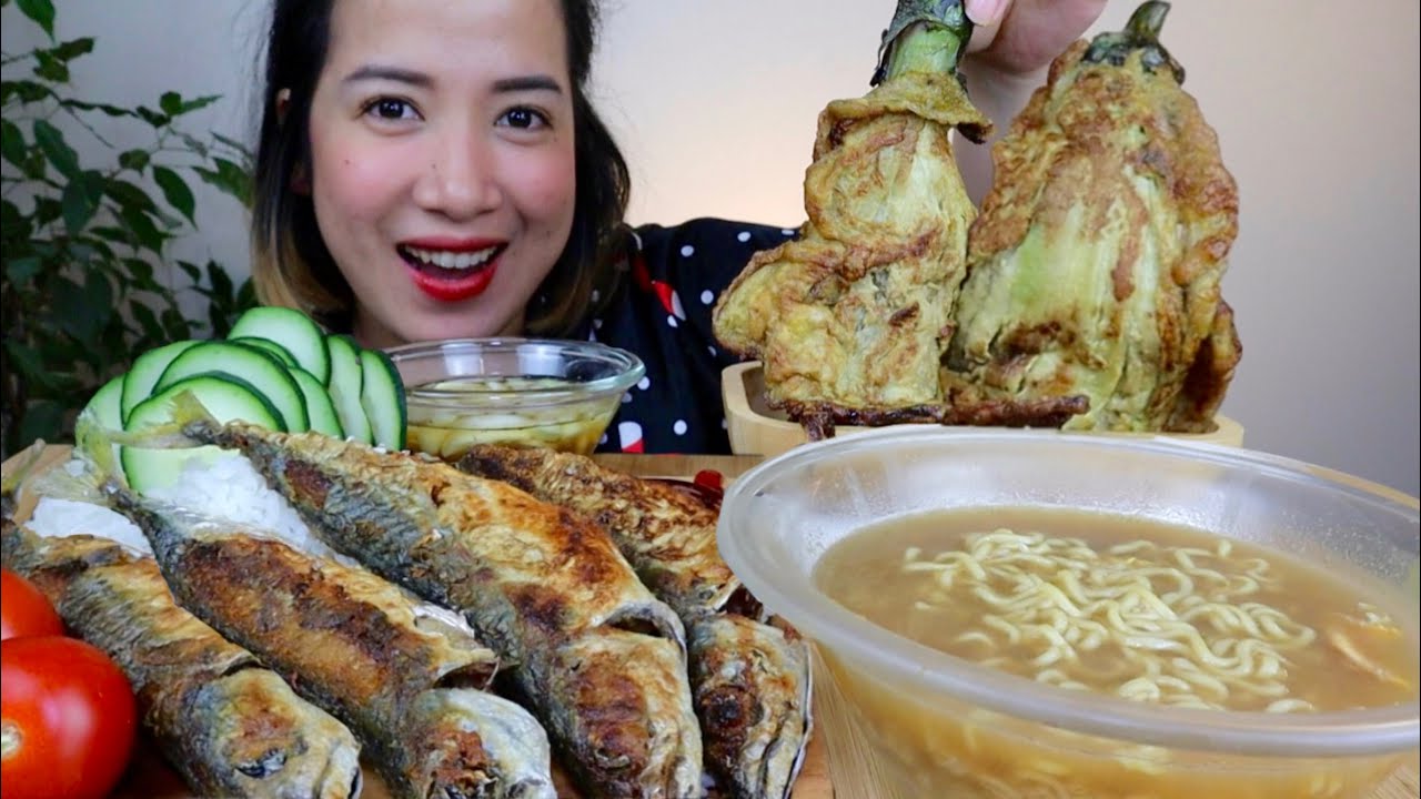 GALUNGGONG + FRIED FISH + NOODLES + TORTANG TALONG | PINOY ALMUSAL | MUKBANG PHILIPPINES 🇵🇭