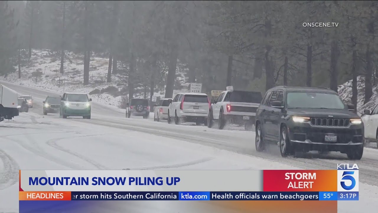 Snow slams San Bernardino Mountains amid winter storm