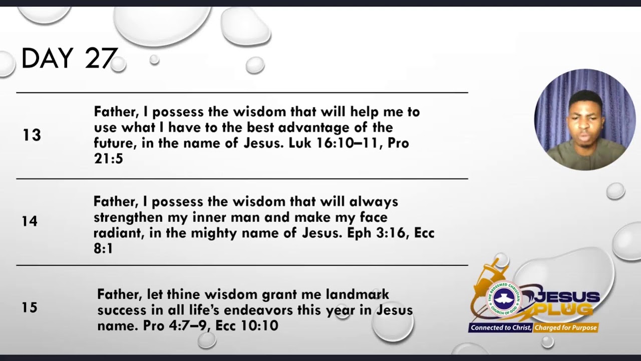 RCCG Fasting & Prayers Day 27, RCCG Jesus Plug