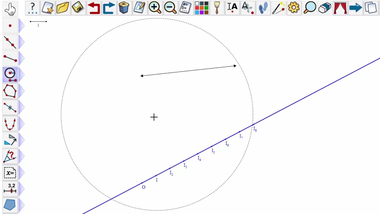 4GP 2 : Mesure de distance avec une règle et un compas dans MathGraph32.
