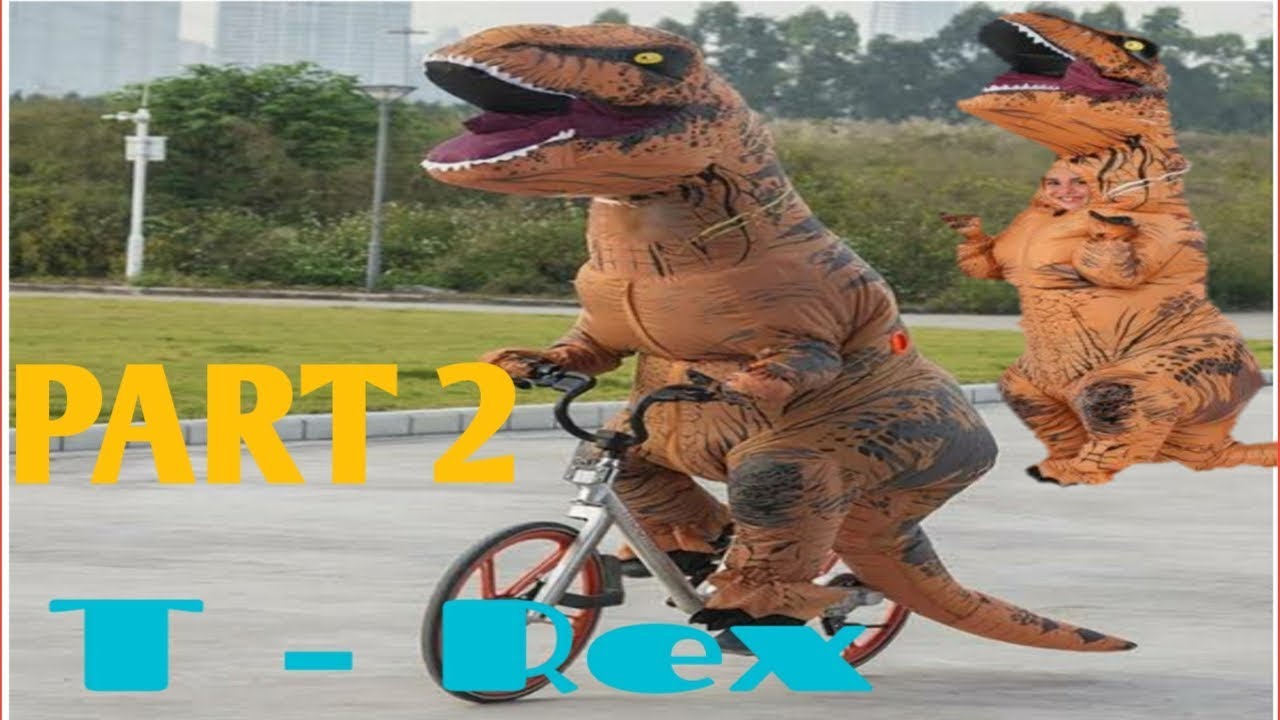 FUNNY T-REX | T-rex costume doing crazy things!!! Funny compilation PART 2