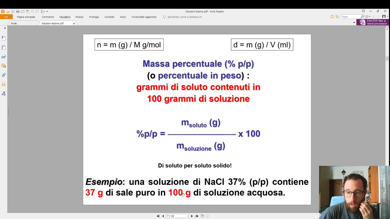 Concentrazione soluzioni in percentuale