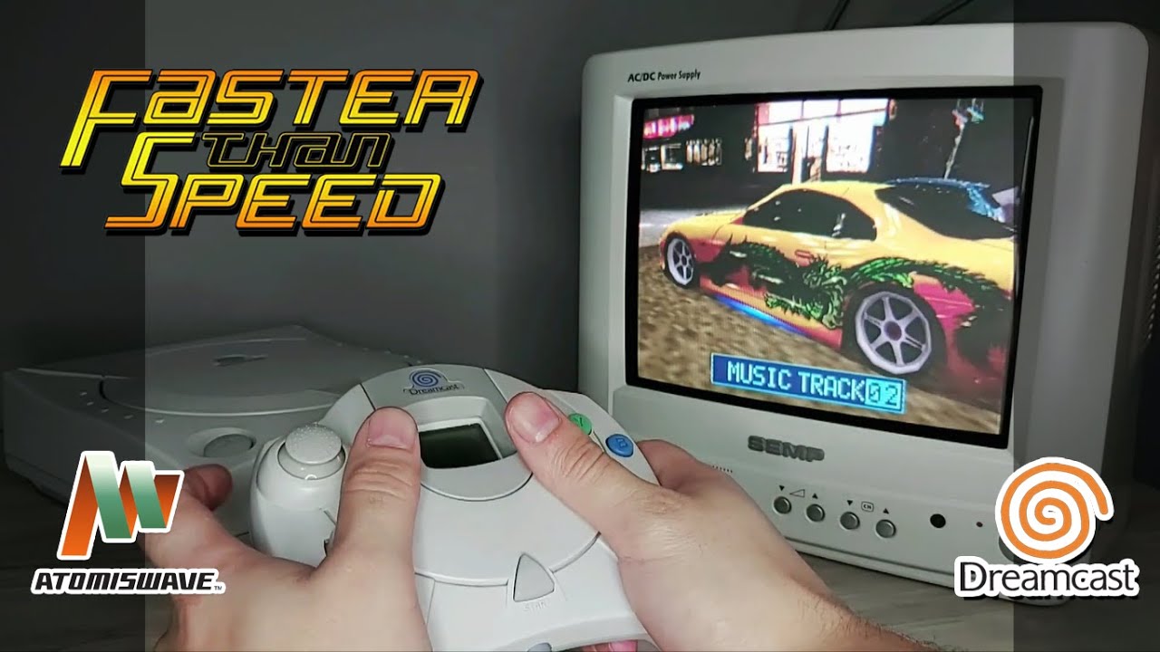 Faster Than Speed (Atomiswave) - Gameplay no Dreamcast (Serial Port SD / Dreamshell) + Download