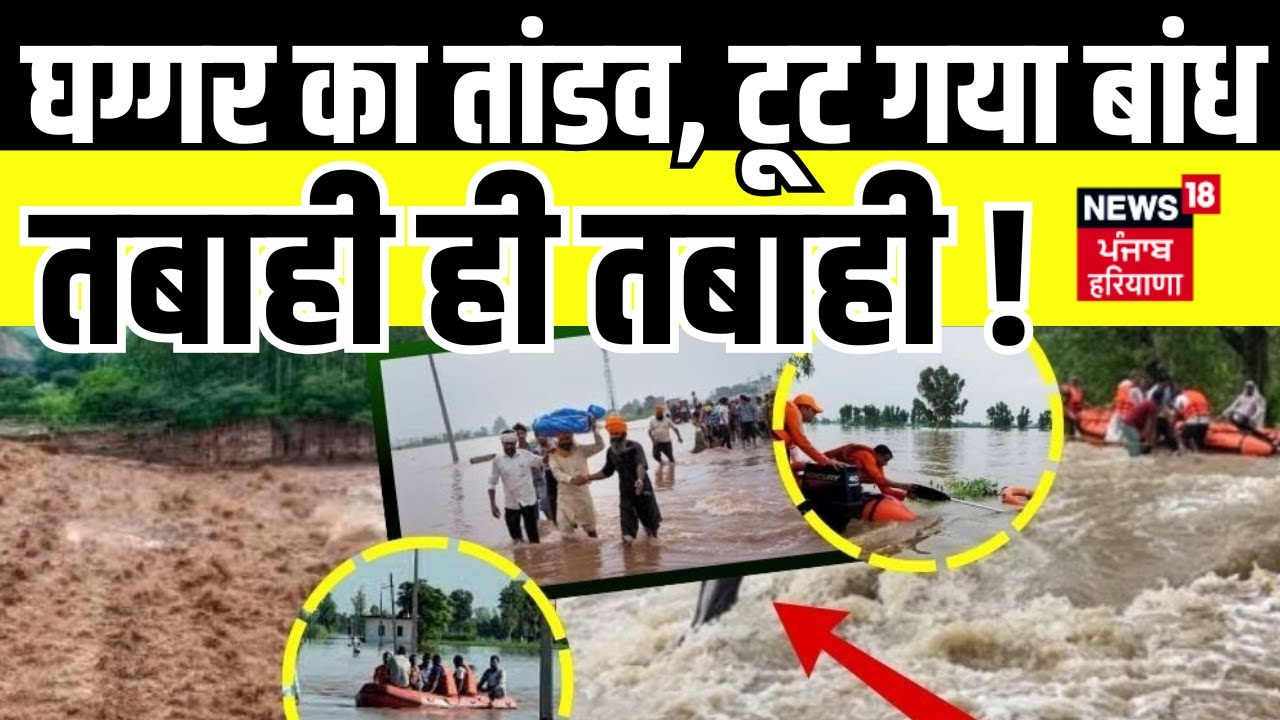 Ghaggar Bandh Breach | घग्गर का तांडव, टूट गया बांध, तबाही ही तबाही! | Sirsa |Flood Update | Haryana
