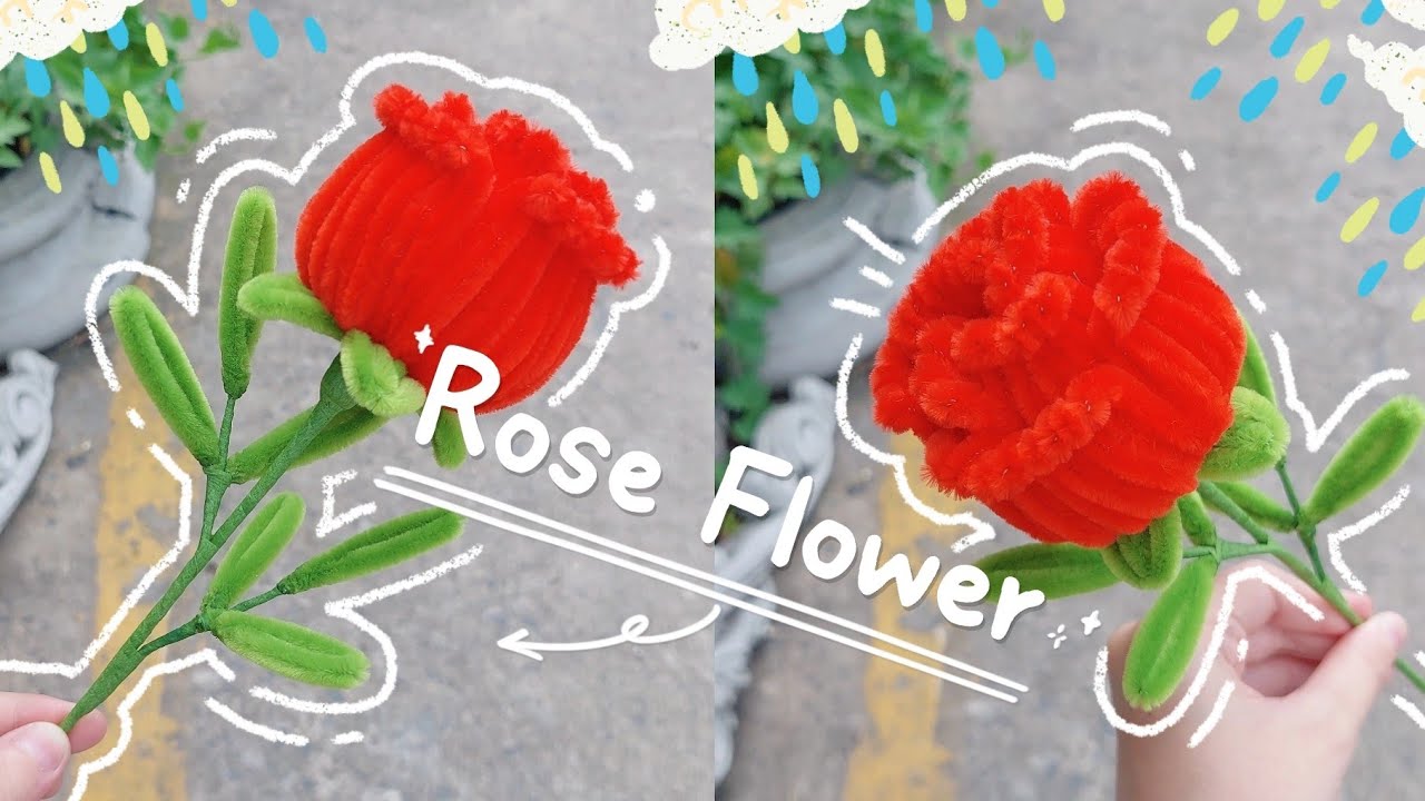 How to make Rose Flower pipe cleaners 🌹 | DIY Rose Flower 🌹✨️ | Pipe Cleaners | To Binh Handmade