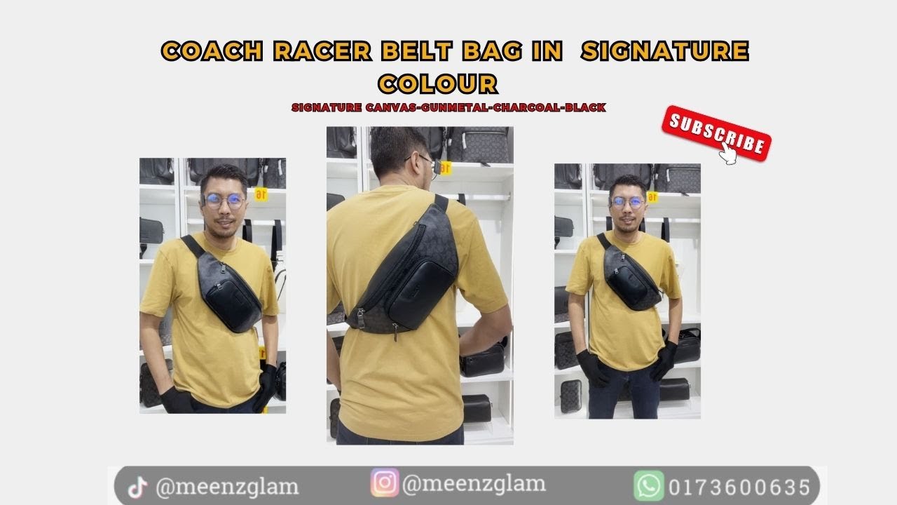 MG Review: Coach Racer Belt Bag In Signature - CT714 (Gunmetal/Charcoal/Black)
