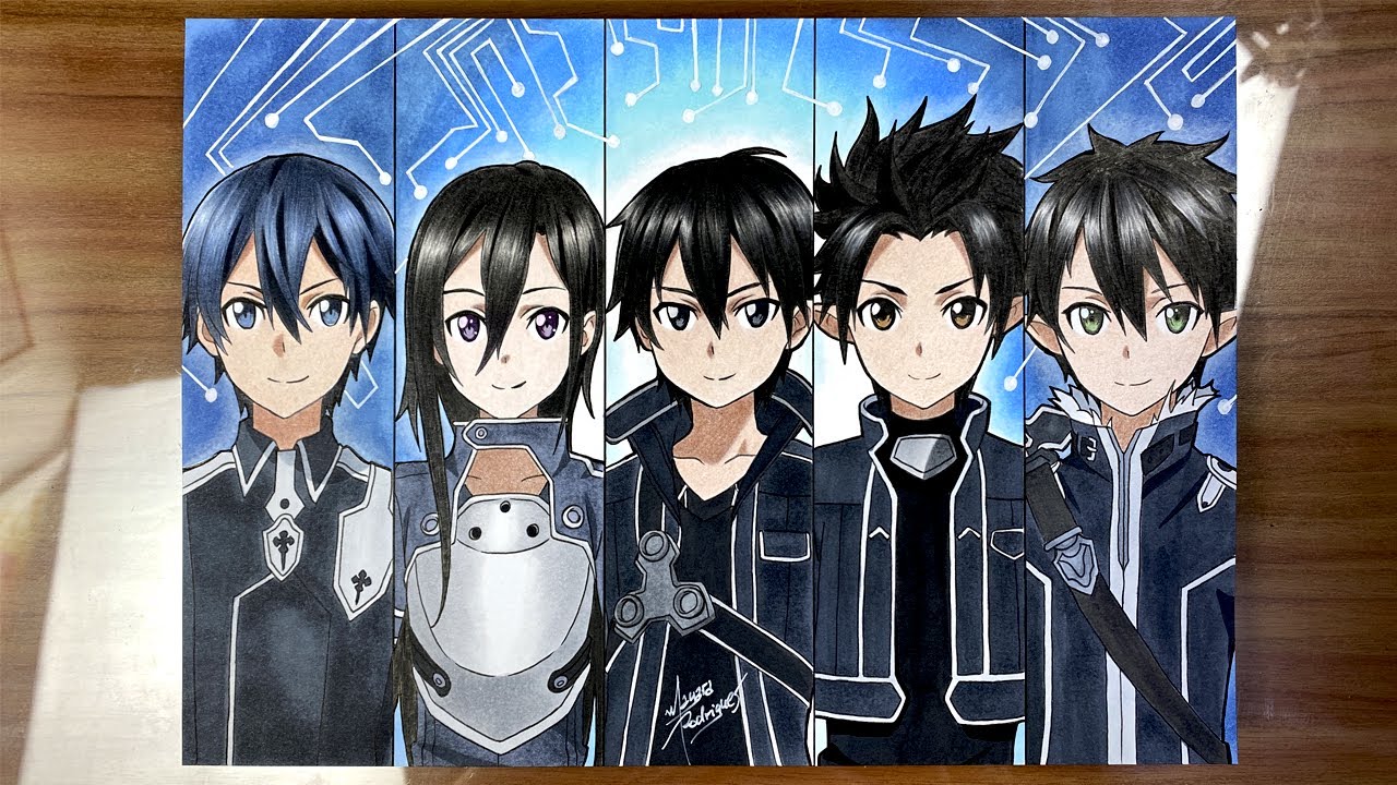 Drawing Kirito's 5 MAIN CHARACTERS [Sword Art Online]