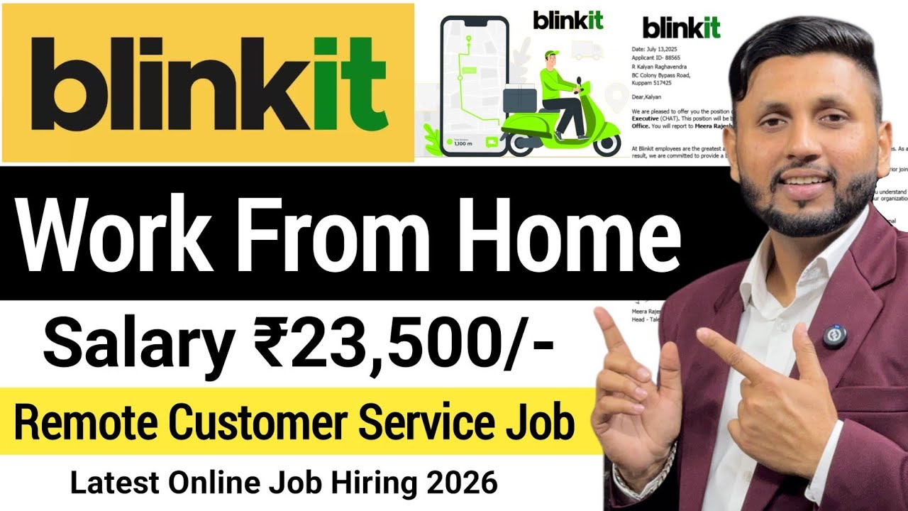 Work From Home Job 2026 | Hiring Freshers | Blinkit Work From Home | Online Jobs At Home | Fresher