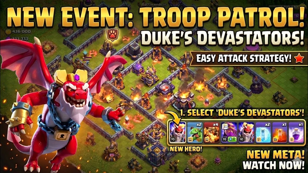 Hero Champaign: Dragon Escape, Stage 3 Troop Patrol (Clash Of Clans) #coc #clashofclans