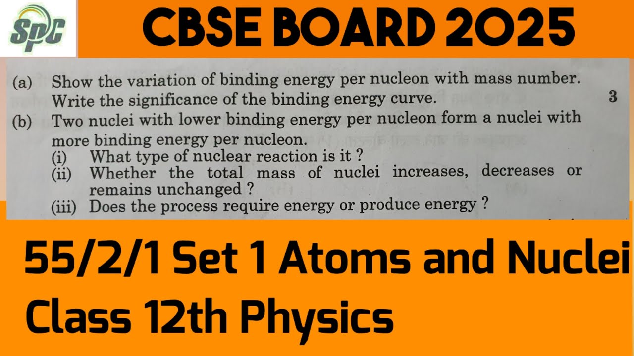 Q27. Show the variation of binding energy per nucleon with mass number . Writ  [ 55/2/1 CBSE 2025 ] 