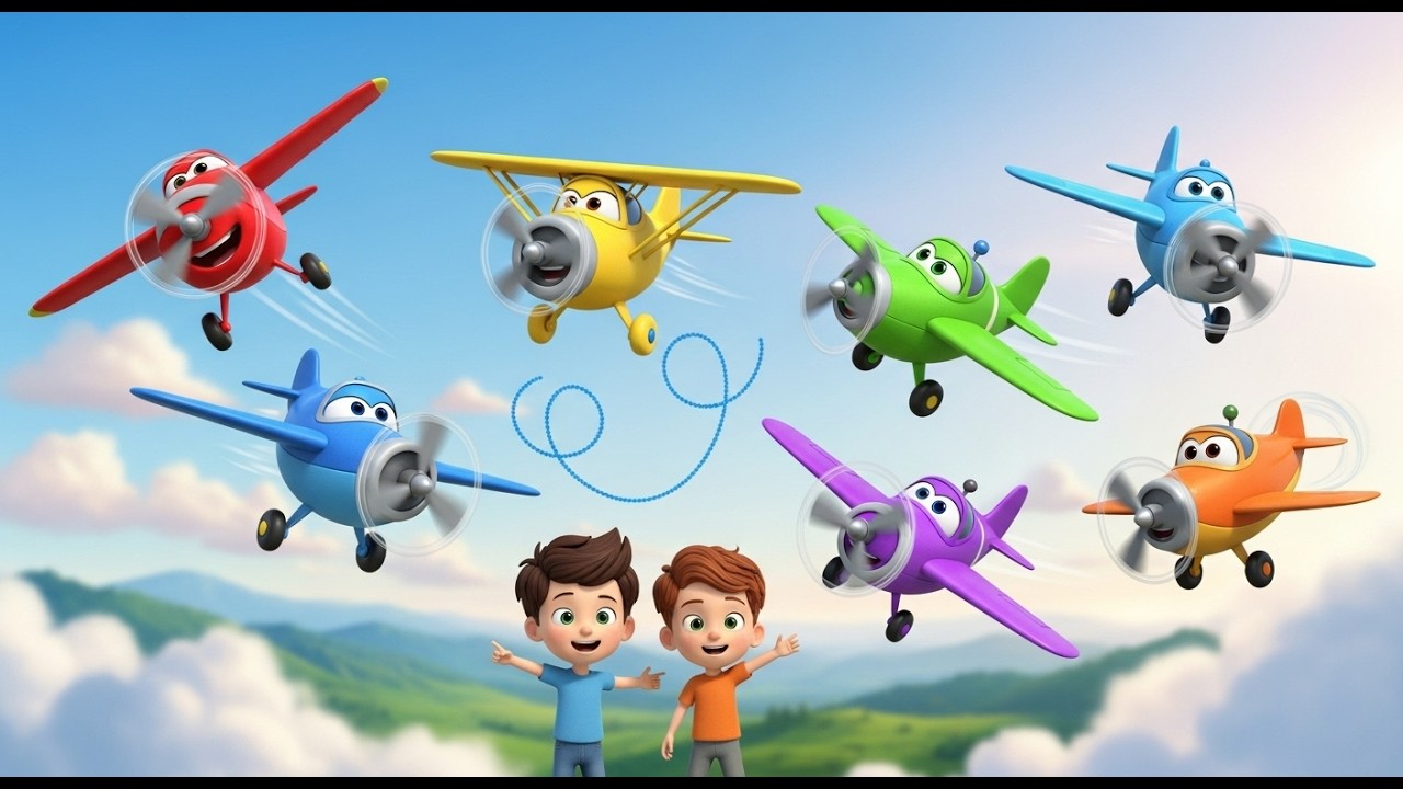 Seis Pequenos Aviões de Brinquedo | Zoom, Zoom, Zoom pelo Céu