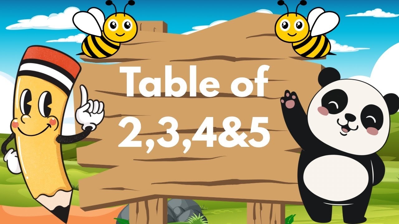 Table of 2,3,4&5 | Learn Multiplication | Table of 2to5 | Learn Table in English 