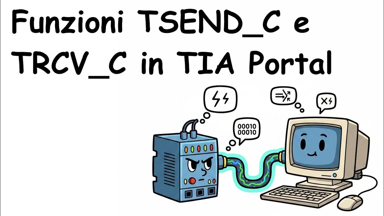 Utilizzo delle funzioni TSEND_C e TRCV_C di Siemens TIA Portal per far comunicare il PLC con un PC.