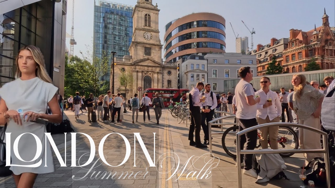 🚶‍♂️ Summer Evening Walk | Shoreditch to Liverpool Street | London 4K HDR