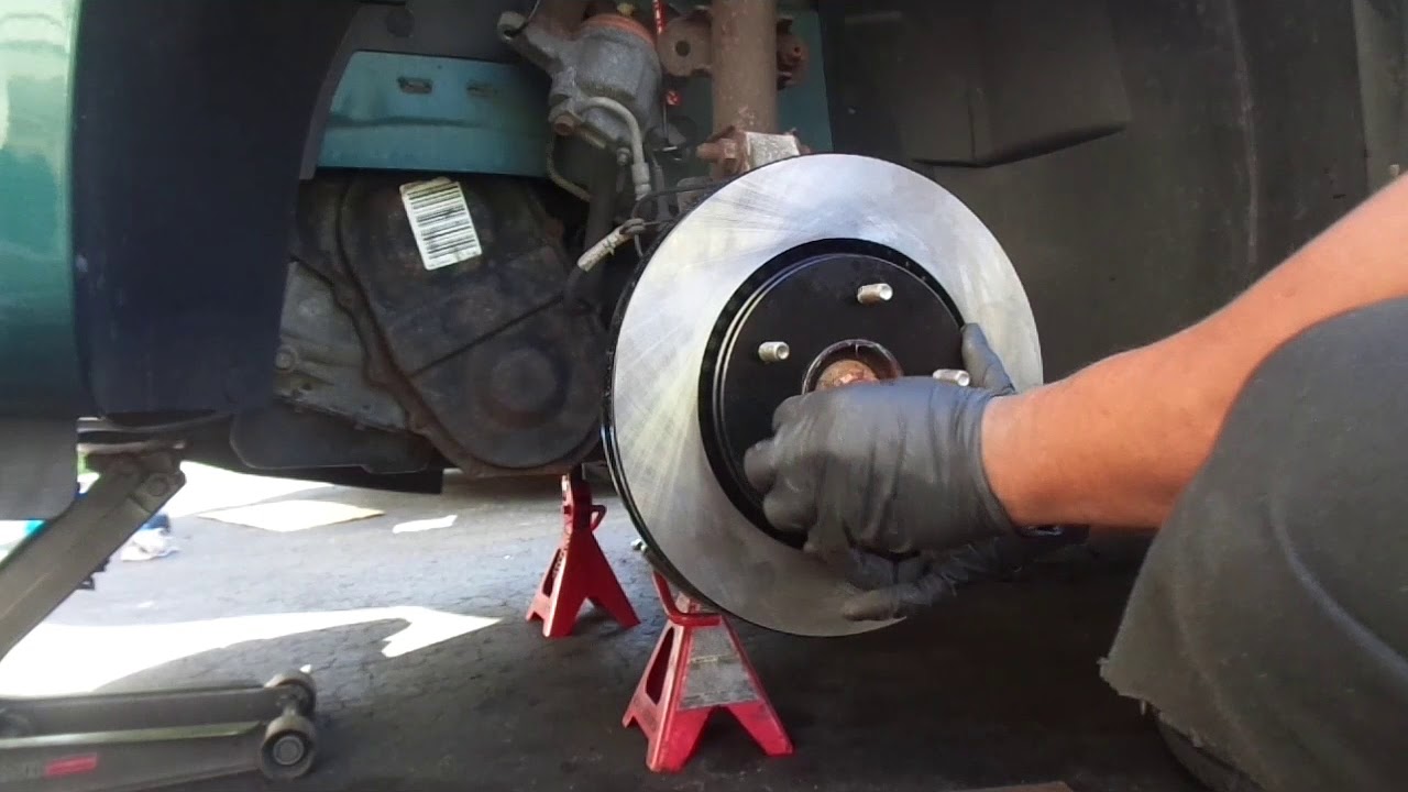2009 chrysler town and country front brake pads and rotors replacement