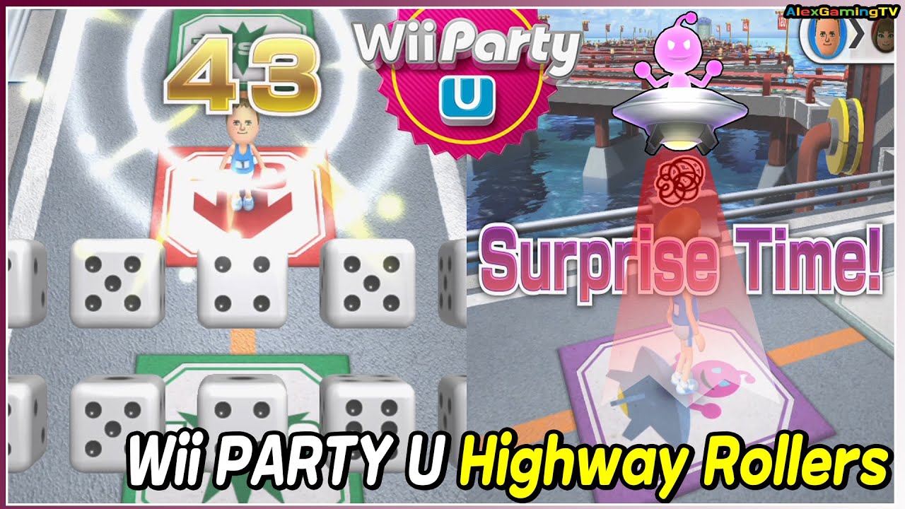 Wii Party U - Highway Rollers ( Michael vs Millie vs Pedro vs Jose) Standard CPU | AlexgamingTV