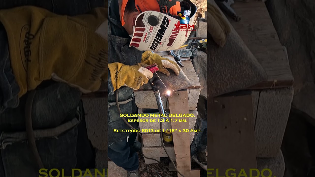 Soldando metal delgado con electrodo 6013 1/16". 